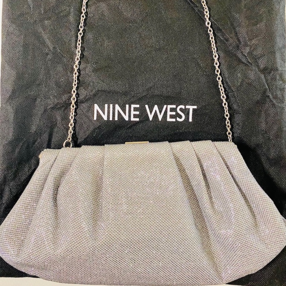 Nine West Silver Glittery Evening Bag